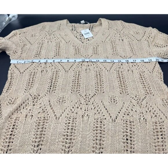 Pure Jill Elements Rose Blush Open Textured V Neck Sweater Small NEW Classic - Picture 7 of 8